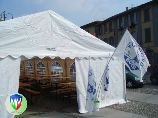 Tendoni per eventi Pubblici Gazebo  7 x 15 x 3,3 mt. pvc ignifugo 550 a Pontida - Foto 2