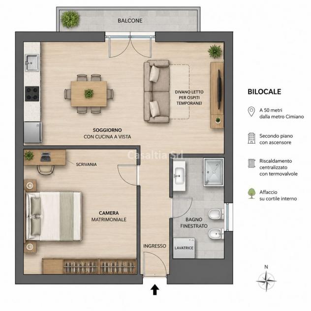 Bilocale 38mq disponibile da subito zona cittá studi - Foto 16