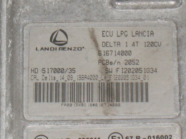 616714000 ECU LANDI RENZO LANCIA DELTA 1.4 120CV FI202051G34 51700035 - Foto 2