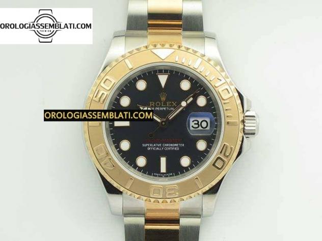 Rolex Replica YACHT-MASTER 116622 1:1 BEST EDITION QUADRANTE NERO SU BRACCIALE SS/RG SA3135