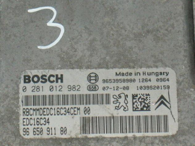 0281012982 ECU EXPERT SCUDO 1.6 HDI JTD BOSCH 0281012982 9665091180 - Foto 2