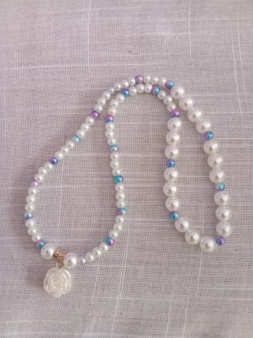 Collana di perle con rosa - Foto 2