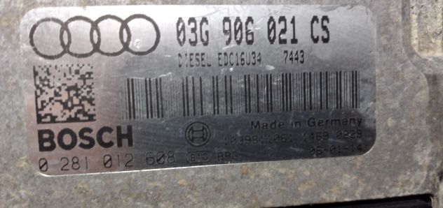 CENTRALINA MOTORE AUDI A3 1.9 TDI BOSCH 0 281 012 608, 0281012608, DIESEL EDC16U - Foto 4