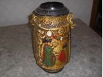GIAPPONE VASO CERAMICA FINE '800 DIPINTO A MANO.
