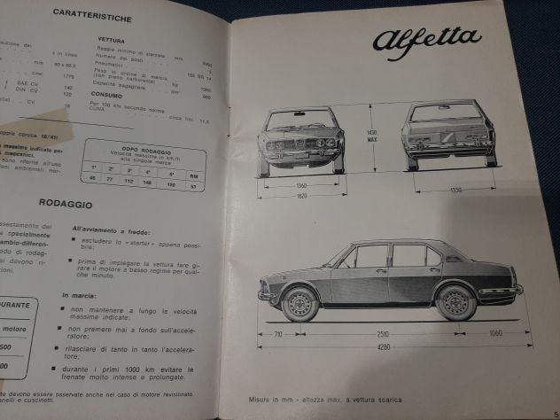 ALFA ROMEO ALFETTA 1974 USO E MANUTENZIONE ORIGINALE - Foto 5