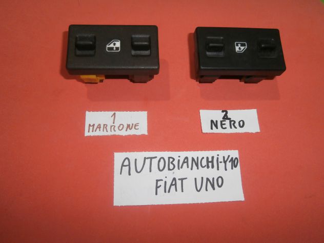 Interruttori pulsanti alza vetro Fiat uno Autobianchi y10 NERI MARRONI "NUOVI" - Foto 3