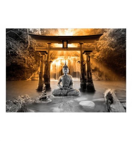 Fotomurale Adesivo Con Buddha Nel Tempio Dorato Arredalacasa - Foto 2