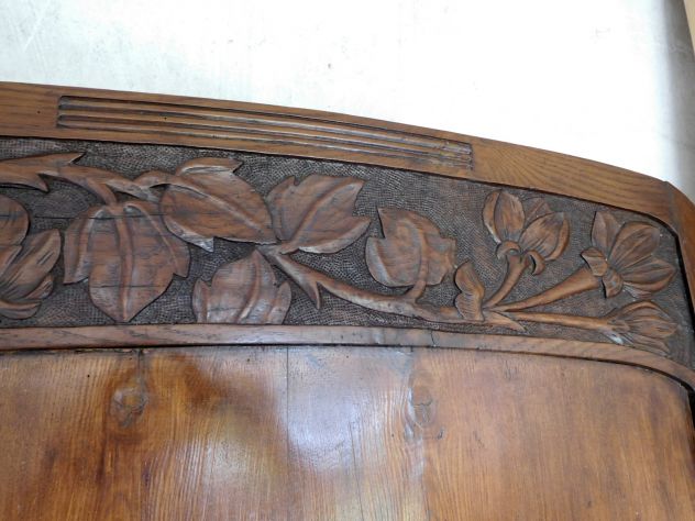 Testiere letto primi 900 in legno massello scolpito mano - Foto 2