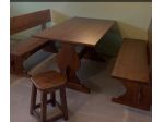 Set tavolo e panca  legno per pizzeria pub