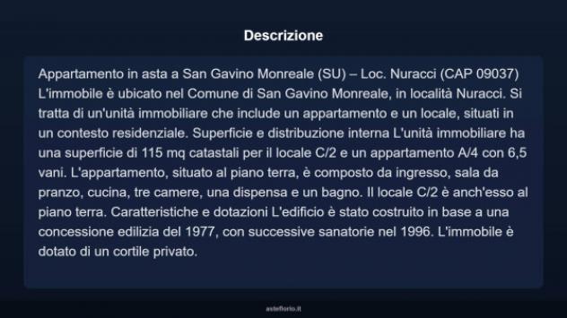 Immobile in asta di 115 m² con più di 5 locali in vendita a San Gavino Monreale - Foto 5