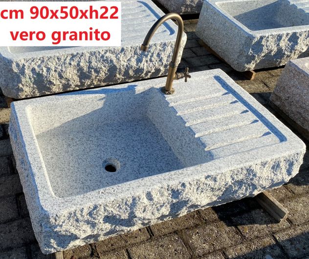 Lavello lavandino con piano in pietra granito 90 cm