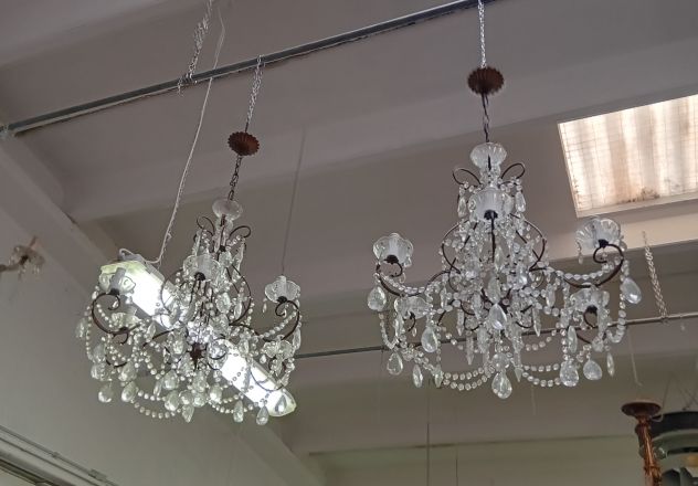 VENDO LOTTO DI LAMPADARI ANTIQUARIATO IN STOCK o SINGOLARMENTE - Foto 6
