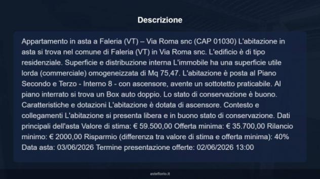 Immobile in asta di 75 m², box auto doppio in vendita a Faleria - Foto 9