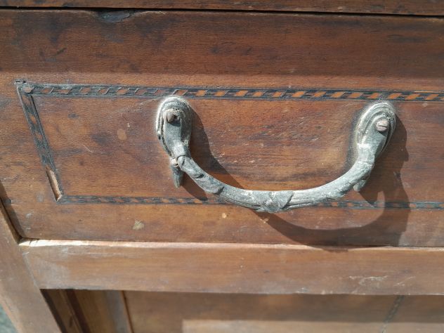 Cassettone Comò Specchiera Antico in legno con piano di pietra - Foto 6