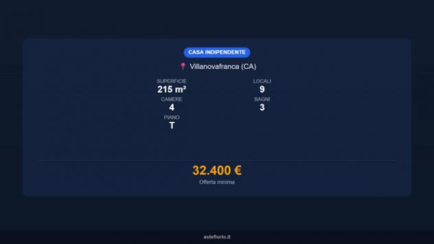 Immobile in asta di 215 m² con più di 5 locali in vendita a Villanovafranca - Foto 13