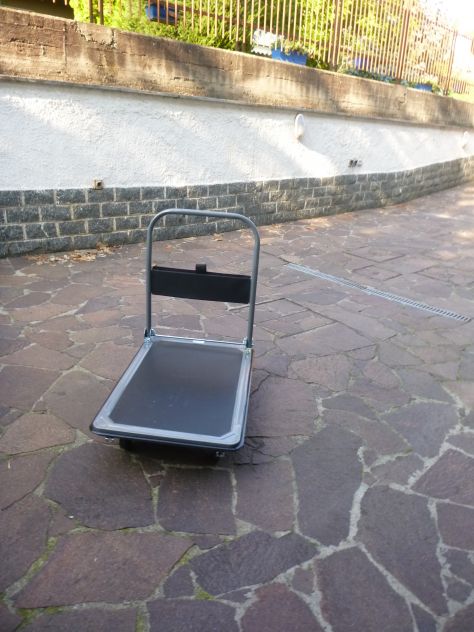 CARRELLO A PIANALE CON FRENI PORTATA 300 Kg. - Foto 2