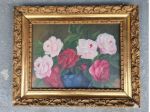 Quadro a Olio su tavola Natura Morta Con Rose in Vaso anonimo