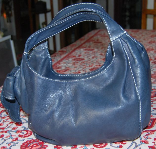 borsa donna blu maxima pelle