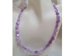BELLISSIMO GIROCOLLO DI AMETISTA SFACCETTATA, CHIUSURA ARGENTO 925.