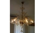 Lampadario vetro Murano tutto oro a 6 luci