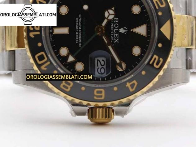 Rolex Replica GMT MASTER II 116713 LN 904L SS MIGLIOR EDIZIONE SU BRACCIALE SS/YG 3186 - Foto 7