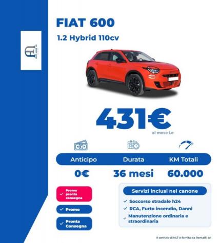 FIAT 600 1.2 hybrid Sport 110cv auto rif. 24182681 - Foto 3