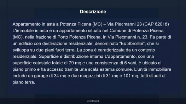 Immobile in asta di 79 m² con più di 5 locali e box auto in vendita a Potenza Picena - Foto 14