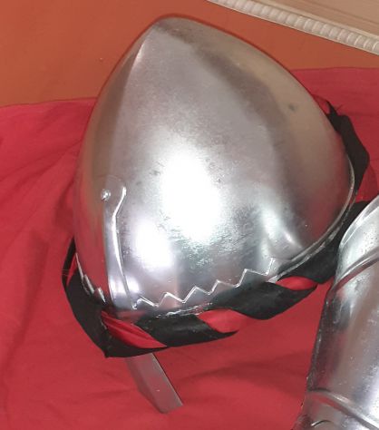 RIPRODUZIONE ELMO DEI CAVALIERI TEMPLARE CON NASALE-USATO-PERSONALIZZATO - Foto 7