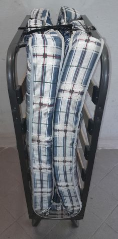 Letto pieghevole struttura metallo materasso e Doghe Legno - Foto 2