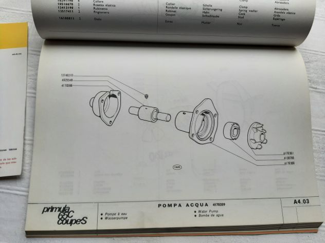 AUTOBIANCHI PRIMULA 65C/COUPE' S CATALOGO PARTI DI RICAMBIO ORIGINALE - Foto 5