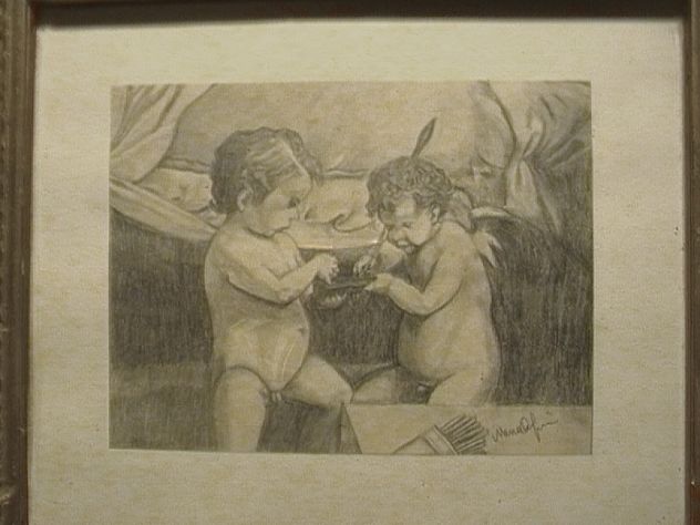 Quadretto bimbi vintage fatto a mano