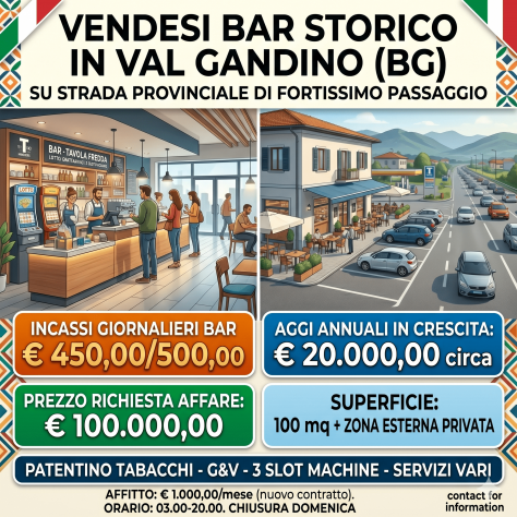 Bar tavola fredda con slot su strada di forte passaggio - rif. BAR547