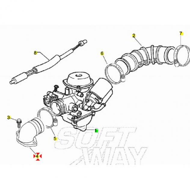 Collettore aspirazione scooter 50 Piaggio 4 tempi 845946 - Foto 4