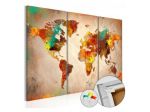 Quadro Di Sughero Mondo Colorato 3 Parti Arredalacasa