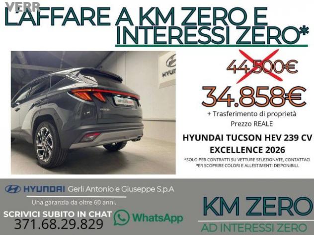 HYUNDAI Tucson 1.6 hev Exellence 2wd auto-KM ZERO PREZZO REALE, S rif. 23886258 - Foto 4