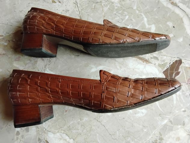 Scarpe vera pelle cuoio intrecciato De Robert n. 39 - Foto 4