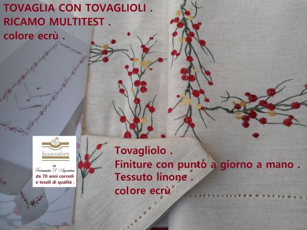 Tovaglie Natale esclusive ricamate 5 modelli prezzi diversi - Foto 6