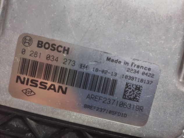 CENTRALINA MOTORE NISSAN Micra Serie 0281034273 Di Computer del motore ECU Niss - Foto 3