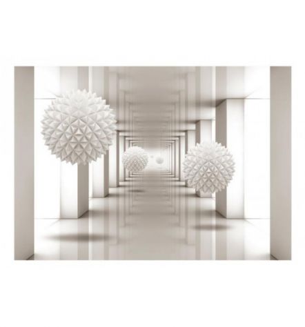 Fotomurale Adesivo Corridoio 3D E Sfere Bianche Arredalacasa - Foto 2