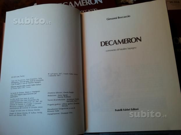 DECAMERON - 3 volumi Fabbri editori 1977 - NUOVI - Foto 3