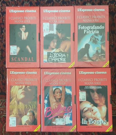Lotto 6 VHS L'Espresso cinema I classici proibiti