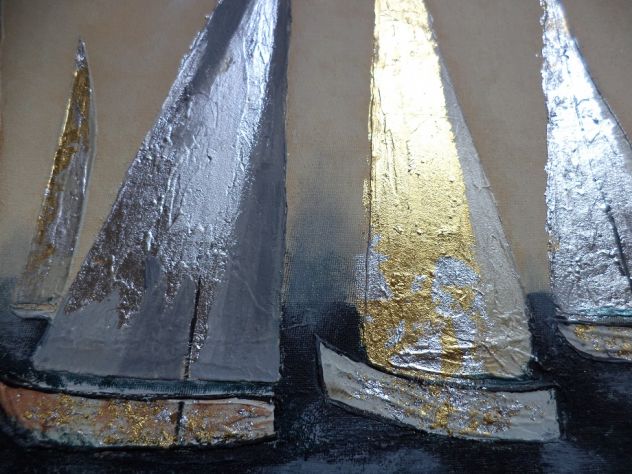 Elenart " regata " tecnica mista su tela - Foto 4