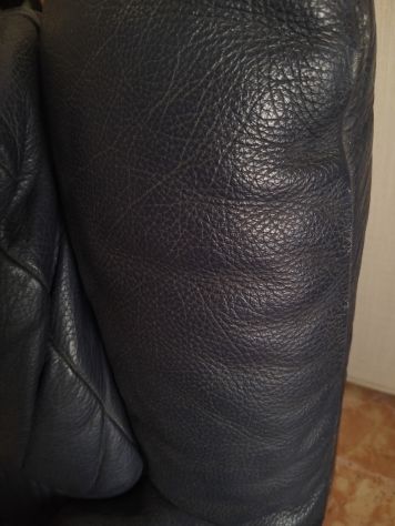Divano tre posti pelle blu scuro - Foto 2