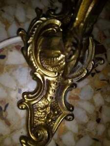 Vecchio applique con coppa in opalina d'epoca in ottone prima metà del 900 - Foto 4
