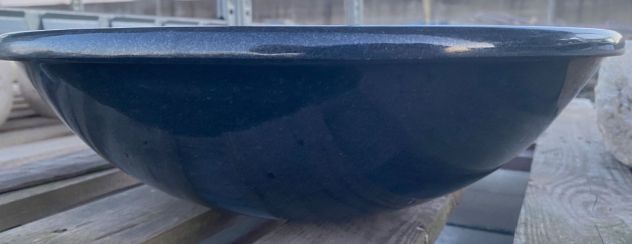 Lavabo lavandino per bagno da appoggio in granito nero assoluto - Foto 2
