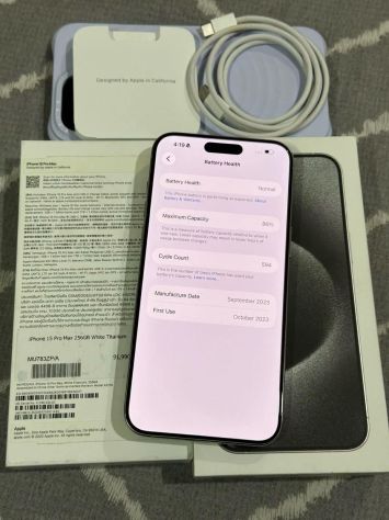 iPhone 15 Pro Max 256GB White Titanium – Excellent Condition - Foto 5
