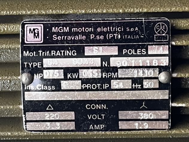 Motoriduttore MGM autofrenante Hp 0,75 + Riduttore Ortogonale Bonfiglioli - Foto 4