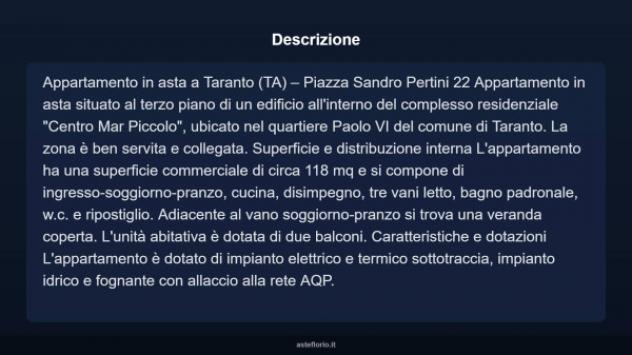 Immobile in asta di 118 m² con più di 5 locali in vendita a Taranto - Foto 18