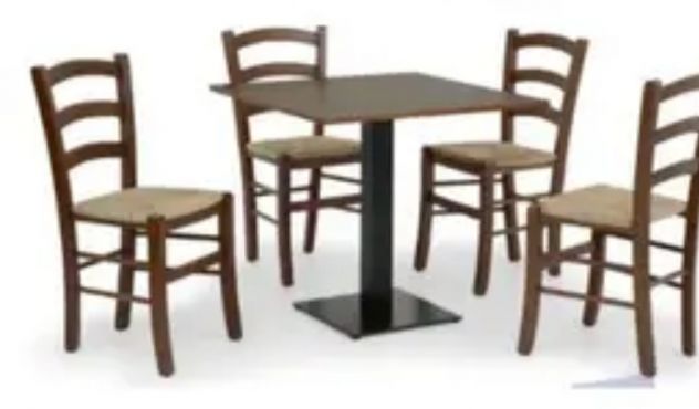 Tavolo per ristorante  con 4 sedie impagliate - Foto 8