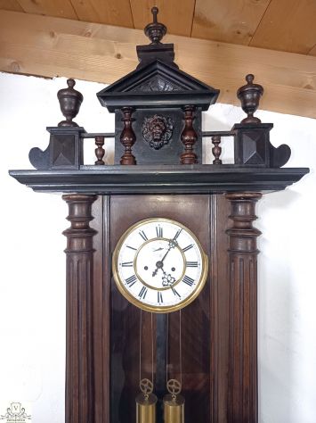 176368 Antico orologio a pendolo a due pesi Vienna - Foto 4